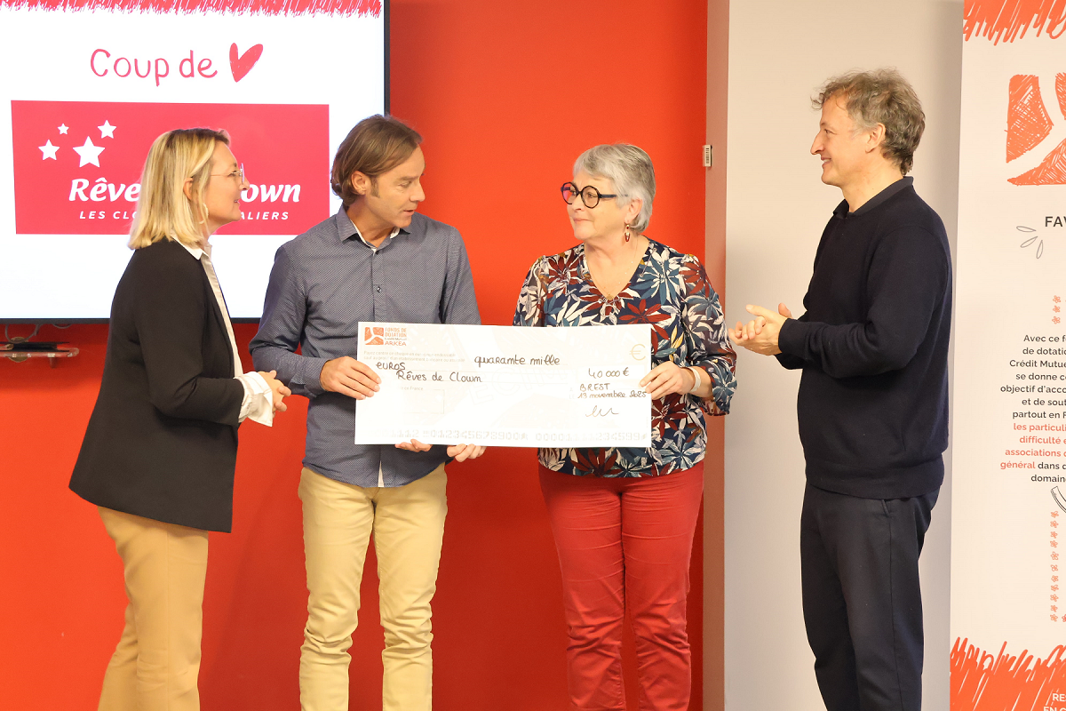 Coup de coeur Fonds de dotation Crédit Mutuel Arkéa Rêves de clown 40 000€ Coup de coeur Fonds de dotation Crédit Mutuel Arkéa Rêves de clown 40 000€